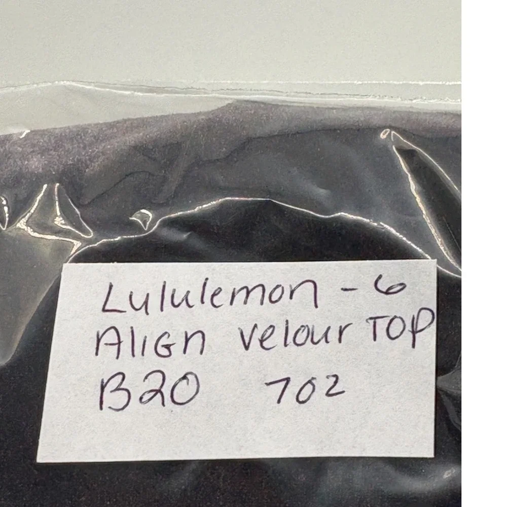 New Lululemon Crop Top All Aligned Mock Neck Velour Interstellar Gray Galaxy 6‎